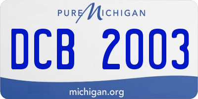 MI license plate DCB2003