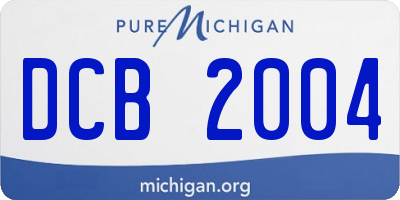 MI license plate DCB2004