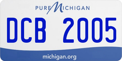 MI license plate DCB2005