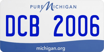 MI license plate DCB2006