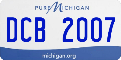 MI license plate DCB2007