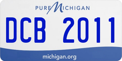 MI license plate DCB2011