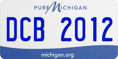 MI license plate DCB2012