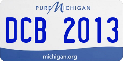 MI license plate DCB2013