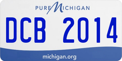 MI license plate DCB2014