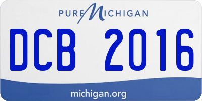 MI license plate DCB2016
