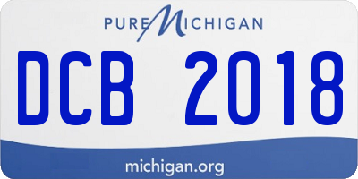 MI license plate DCB2018