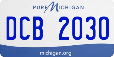 MI license plate DCB2030