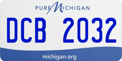 MI license plate DCB2032