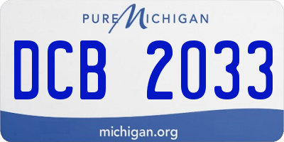 MI license plate DCB2033