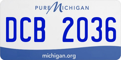 MI license plate DCB2036