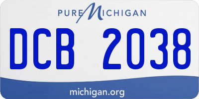 MI license plate DCB2038