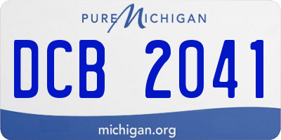 MI license plate DCB2041