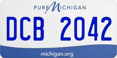 MI license plate DCB2042