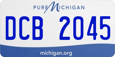 MI license plate DCB2045