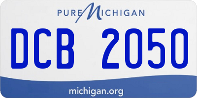 MI license plate DCB2050