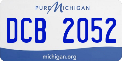 MI license plate DCB2052