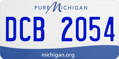 MI license plate DCB2054
