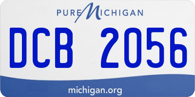 MI license plate DCB2056