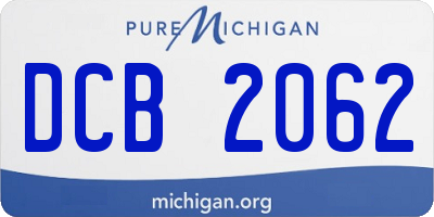 MI license plate DCB2062