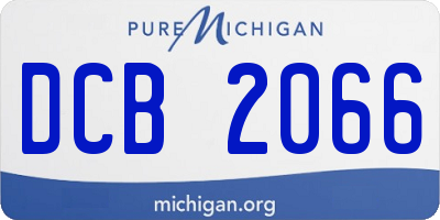 MI license plate DCB2066