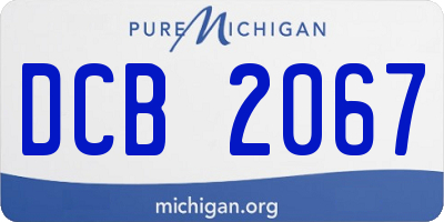 MI license plate DCB2067