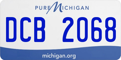 MI license plate DCB2068