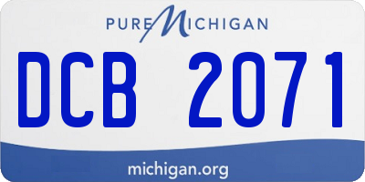 MI license plate DCB2071