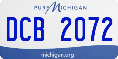 MI license plate DCB2072