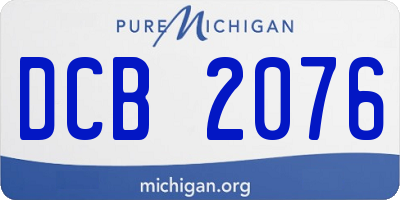MI license plate DCB2076