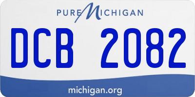 MI license plate DCB2082