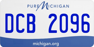 MI license plate DCB2096
