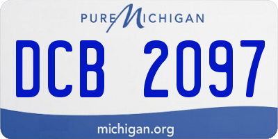 MI license plate DCB2097