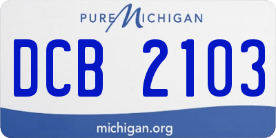 MI license plate DCB2103