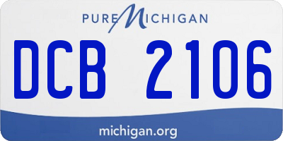 MI license plate DCB2106