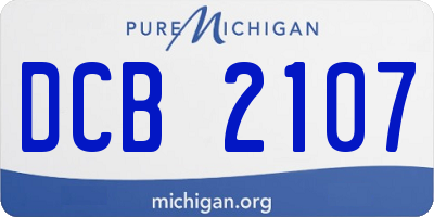 MI license plate DCB2107