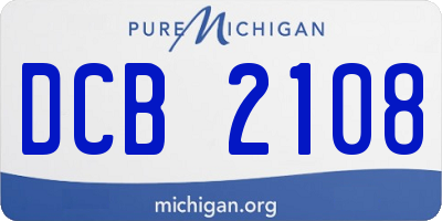 MI license plate DCB2108