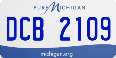 MI license plate DCB2109