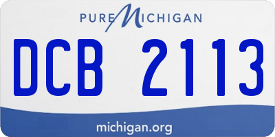 MI license plate DCB2113