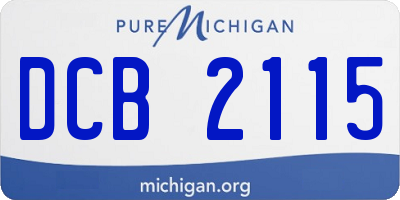 MI license plate DCB2115