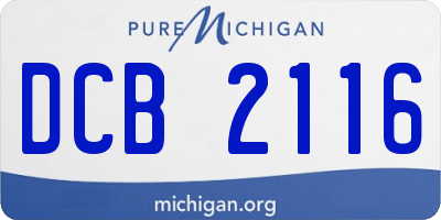 MI license plate DCB2116