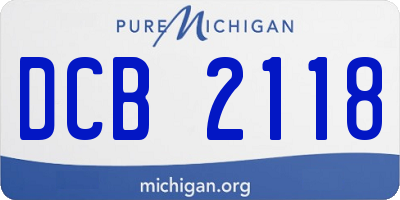 MI license plate DCB2118