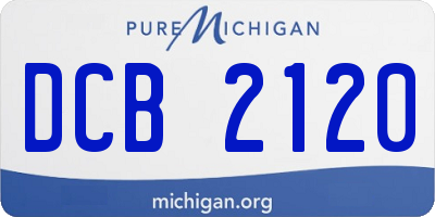MI license plate DCB2120