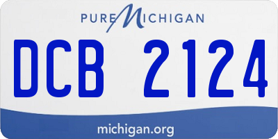 MI license plate DCB2124