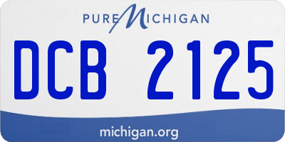 MI license plate DCB2125