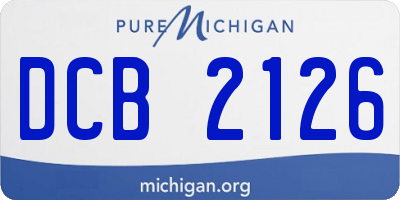 MI license plate DCB2126