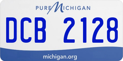 MI license plate DCB2128