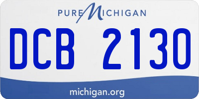 MI license plate DCB2130