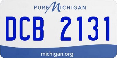 MI license plate DCB2131
