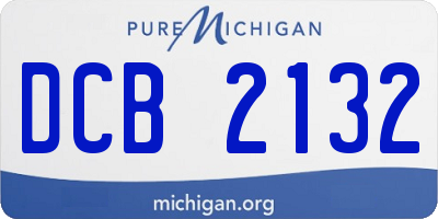 MI license plate DCB2132